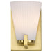 SATCO/NUVO Royale 1 Light Vanity Burnished Brass Finish Ribbed White Glass (60-8721)