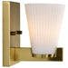 SATCO/NUVO Royale 1 Light Vanity Burnished Brass Finish Ribbed White Glass (60-8721)