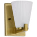 SATCO/NUVO Royale 1 Light Vanity Burnished Brass Finish Ribbed White Glass (60-8721)
