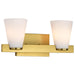 SATCO/NUVO Royale 2 Light Vanity Burnished Brass Finish Ribbed White Glass (60-8722)