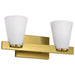 SATCO/NUVO Royale 2 Light Vanity Burnished Brass Finish Ribbed White Glass (60-8722)