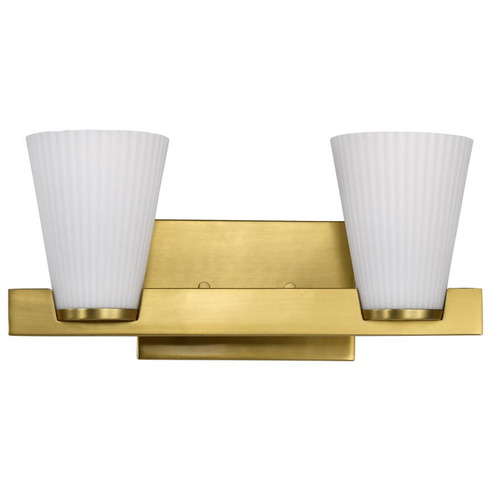 SATCO/NUVO Royale 2 Light Vanity Burnished Brass Finish Ribbed White Glass (60-8722)