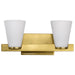 SATCO/NUVO Royale 2 Light Vanity Burnished Brass Finish Ribbed White Glass (60-8722)