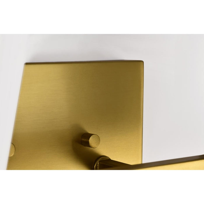 SATCO/NUVO Royale 2 Light Vanity Burnished Brass Finish Ribbed White Glass (60-8722)