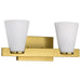 SATCO/NUVO Royale 2 Light Vanity Burnished Brass Finish Ribbed White Glass (60-8722)