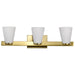 SATCO/NUVO Royale 3 Light Vanity Burnished Brass Finish Ribbed White Glass (60-8723)