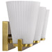 SATCO/NUVO Royale 3 Light Vanity Burnished Brass Finish Ribbed White Glass (60-8723)