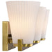 SATCO/NUVO Royale 3 Light Vanity Burnished Brass Finish Ribbed White Glass (60-8723)