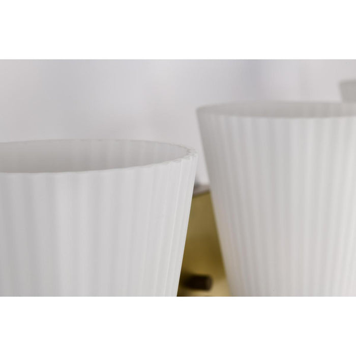 SATCO/NUVO Royale 3 Light Vanity Burnished Brass Finish Ribbed White Glass (60-8723)