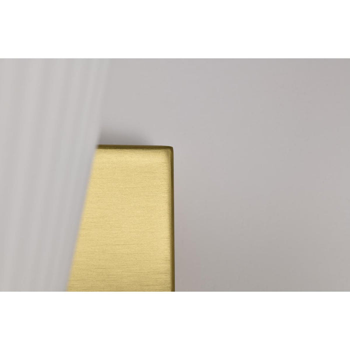 SATCO/NUVO Royale 3 Light Vanity Burnished Brass Finish Ribbed White Glass (60-8723)