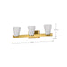 SATCO/NUVO Royale 3 Light Vanity Burnished Brass Finish Ribbed White Glass (60-8723)