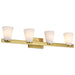 SATCO/NUVO Royale 4 Light Vanity Burnished Brass Finish Ribbed White Glass (60-8724)