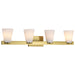 SATCO/NUVO Royale 4 Light Vanity Burnished Brass Finish Ribbed White Glass (60-8724)