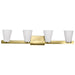 SATCO/NUVO Royale 4 Light Vanity Burnished Brass Finish Ribbed White Glass (60-8724)