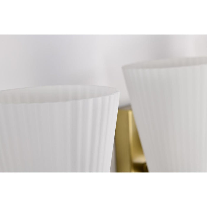 SATCO/NUVO Royale 4 Light Vanity Burnished Brass Finish Ribbed White Glass (60-8724)