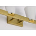 SATCO/NUVO Royale 4 Light Vanity Burnished Brass Finish Ribbed White Glass (60-8724)