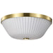 SATCO/NUVO Royale 3 Light Flush Mount Burnished Brass Finish Ribbed White Glass (60-8725)