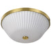 SATCO/NUVO Royale 3 Light Flush Mount Burnished Brass Finish Ribbed White Glass (60-8725)