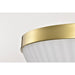 SATCO/NUVO Royale 3 Light Flush Mount Burnished Brass Finish Ribbed White Glass (60-8725)