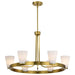 SATCO/NUVO Royale 6 Light Chandelier Burnished Brass Finish Ribbed White Glass (60-8726)
