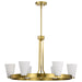 SATCO/NUVO Royale 6 Light Chandelier Burnished Brass Finish Ribbed White Glass (60-8726)