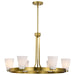 SATCO/NUVO Royale 6 Light Chandelier Burnished Brass Finish Ribbed White Glass (60-8726)