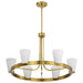SATCO/NUVO Royale 6 Light Chandelier Burnished Brass Finish Ribbed White Glass (60-8726)