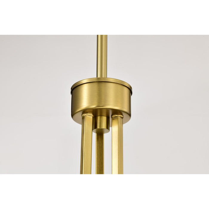 SATCO/NUVO Royale 6 Light Chandelier Burnished Brass Finish Ribbed White Glass (60-8726)