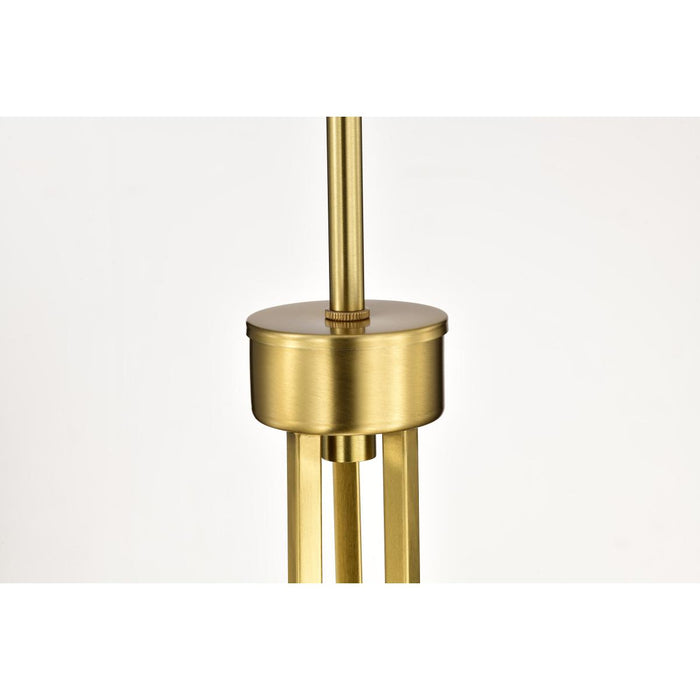 SATCO/NUVO Royale 6 Light Chandelier Burnished Brass Finish Ribbed White Glass (60-8726)