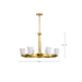 SATCO/NUVO Royale 6 Light Chandelier Burnished Brass Finish Ribbed White Glass (60-8726)