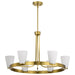 SATCO/NUVO Royale 6 Light Chandelier Burnished Brass Finish Ribbed White Glass (60-8726)