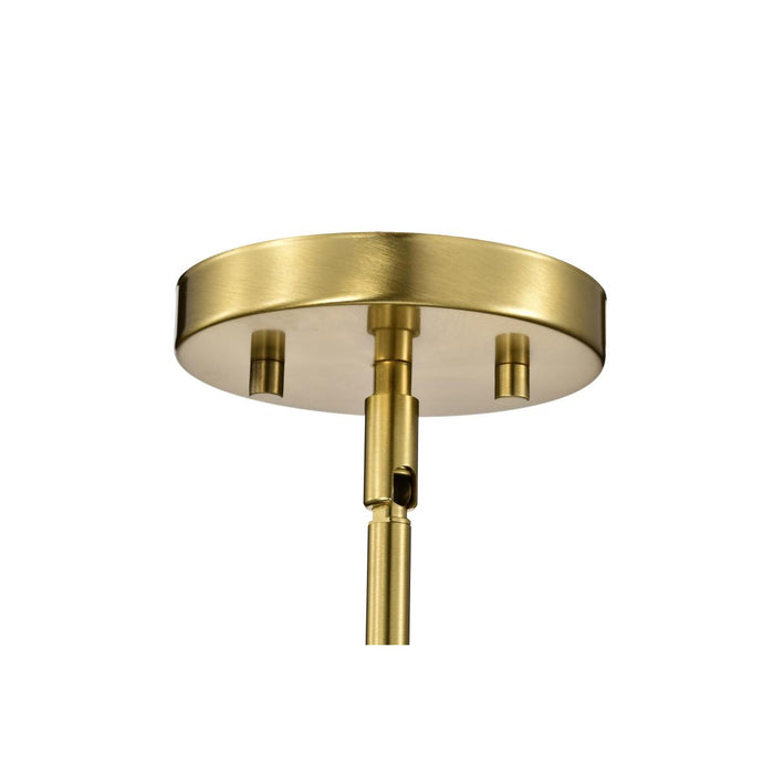 SATCO/NUVO Royale Mini Pendant Burnished Brass Finish Ribbed White Glass (60-8727)