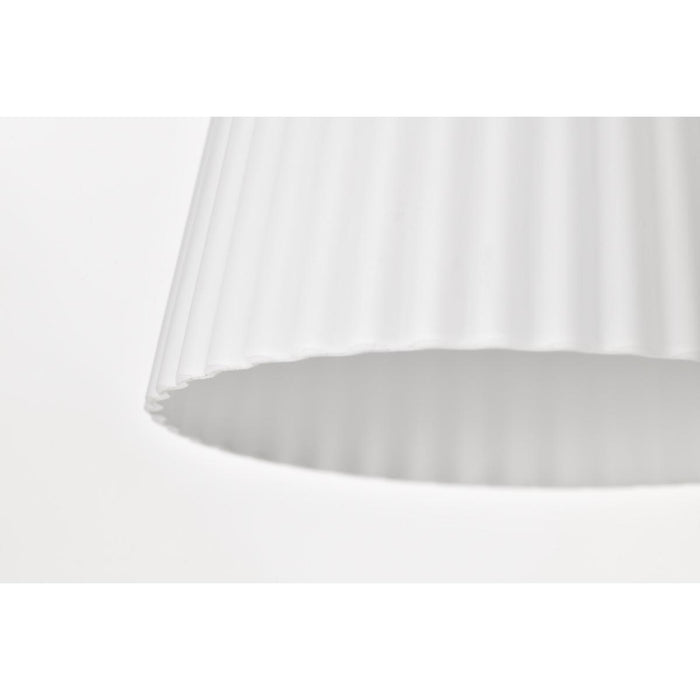 SATCO/NUVO Royale Mini Pendant Burnished Brass Finish Ribbed White Glass (60-8727)