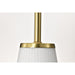 SATCO/NUVO Royale Mini Pendant Burnished Brass Finish Ribbed White Glass (60-8727)