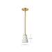 SATCO/NUVO Royale Mini Pendant Burnished Brass Finish Ribbed White Glass (60-8727)