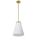 SATCO/NUVO Royale Large Pendant Burnished Brass Finish Ribbed White Glass (60-8728)
