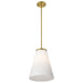 SATCO/NUVO Royale Large Pendant Burnished Brass Finish Ribbed White Glass (60-8728)