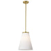 SATCO/NUVO Royale Large Pendant Burnished Brass Finish Ribbed White Glass (60-8728)