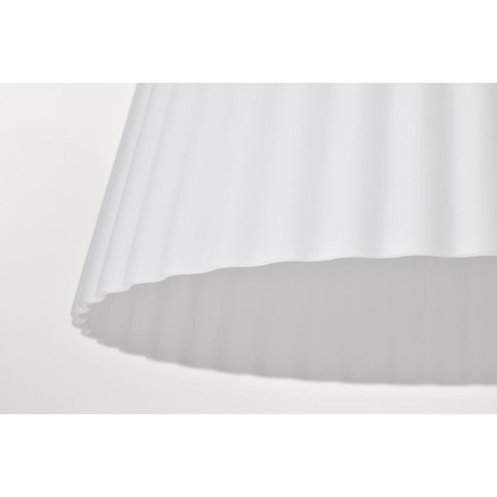 SATCO/NUVO Royale Large Pendant Burnished Brass Finish Ribbed White Glass (60-8728)