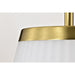 SATCO/NUVO Royale Large Pendant Burnished Brass Finish Ribbed White Glass (60-8728)