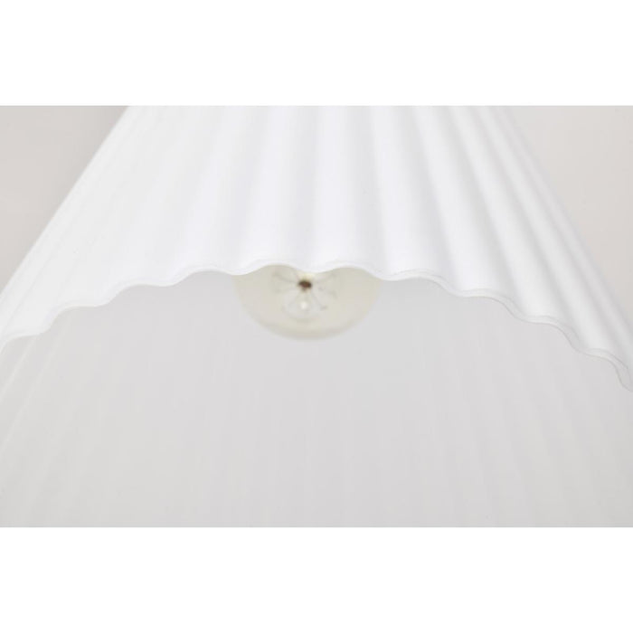 SATCO/NUVO Royale Large Pendant Burnished Brass Finish Ribbed White Glass (60-8728)