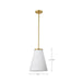 SATCO/NUVO Royale Large Pendant Burnished Brass Finish Ribbed White Glass (60-8728)