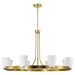 SATCO/NUVO Royale 8 Light Chandelier Burnished Brass Finish Ribbed White Glass (60-8729)