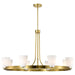 SATCO/NUVO Royale 8 Light Chandelier Burnished Brass Finish Ribbed White Glass (60-8729)