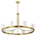 SATCO/NUVO Royale 8 Light Chandelier Burnished Brass Finish Ribbed White Glass (60-8729)