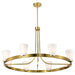 SATCO/NUVO Royale 8 Light Chandelier Burnished Brass Finish Ribbed White Glass (60-8729)
