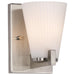 SATCO/NUVO Royale 1 Light Vanity Brushed Nickel Finish Ribbed White Glass (60-8731)