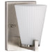 SATCO/NUVO Royale 1 Light Vanity Brushed Nickel Finish Ribbed White Glass (60-8731)