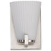 SATCO/NUVO Royale 1 Light Vanity Brushed Nickel Finish Ribbed White Glass (60-8731)