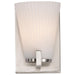 SATCO/NUVO Royale 1 Light Vanity Brushed Nickel Finish Ribbed White Glass (60-8731)